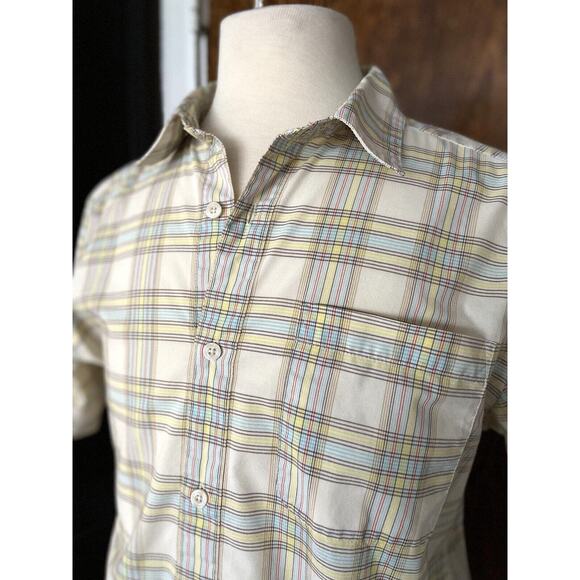 PATAGONIA Organic Cotton Yellow Plaid Button Down Shirt Mens sz M - Picture 1 of 10